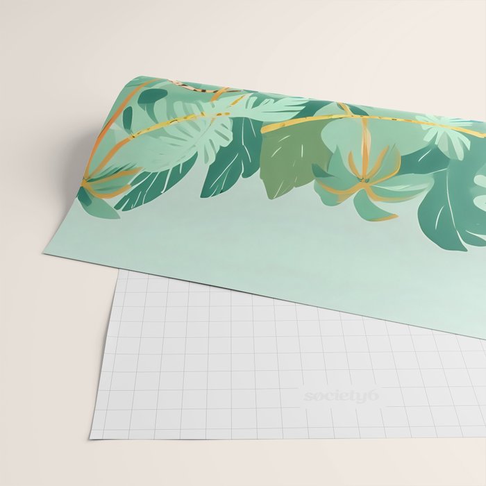 Play Date, Monkeys Jungle Playing Animals, Mischievous Wildlife Forest Tropical Nature, Funny Cute Snake Adventure, Bohemian Quirky Illustration Painting Wrapping Paper Gallery Image 2