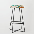 Play Date, Monkeys Jungle Playing Animals, Mischievous Wildlife Forest Tropical Nature, Funny Cute Snake Adventure, Bohemian Quirky Illustration Painting Stool Gallery Image 1