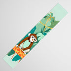 Play Date, Monkeys Jungle Playing Animals, Mischievous Wildlife Forest Tropical Nature, Funny Cute Snake Adventure, Bohemian Quirky Illustration Painting Table Runner Gallery Image 3