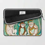 Play Date, Monkeys Jungle Playing Animals, Mischievous Wildlife Forest Tropical Nature, Funny Cute Snake Adventure, Bohemian Quirky Illustration Painting Laptop Sleeve Gallery Image 2