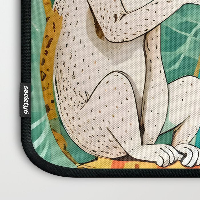 Play Date, Monkeys Jungle Playing Animals, Mischievous Wildlife Forest Tropical Nature, Funny Cute Snake Adventure, Bohemian Quirky Illustration Painting Laptop Sleeve Gallery Image 3