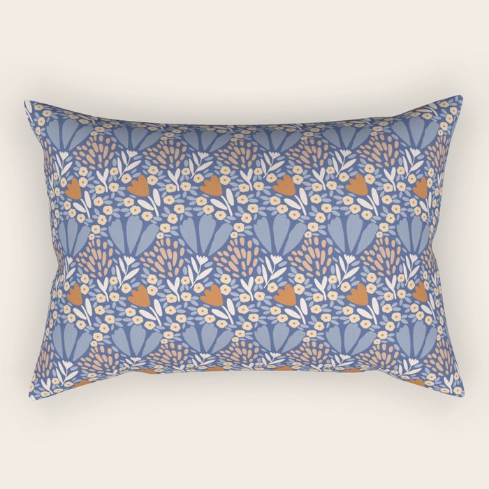 Winter Flower Field - Muted Colors Rectangular Pillow Gallery Image 1