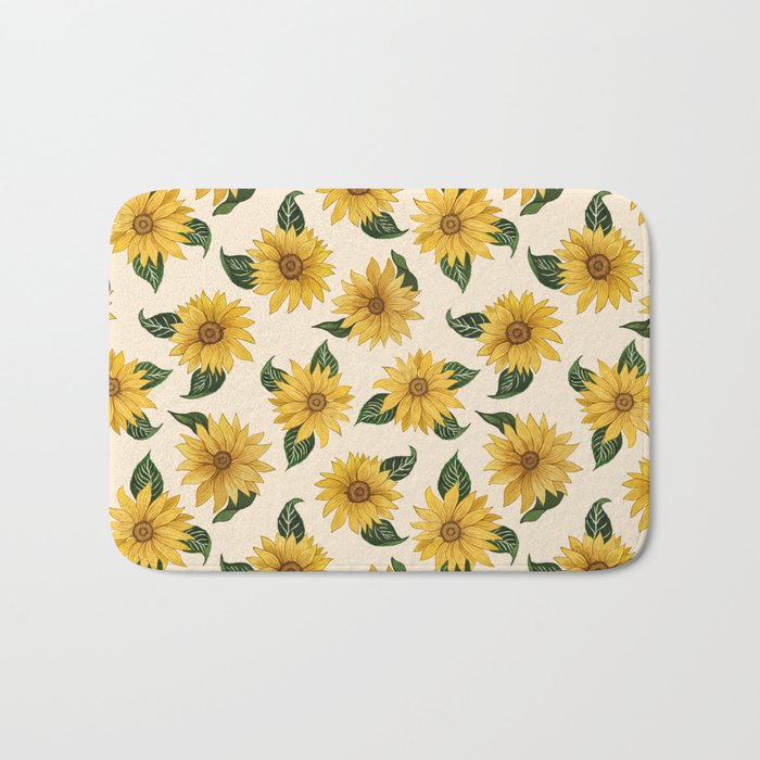 Summer Sunflower Pattern Bath Mat Gallery Image 1