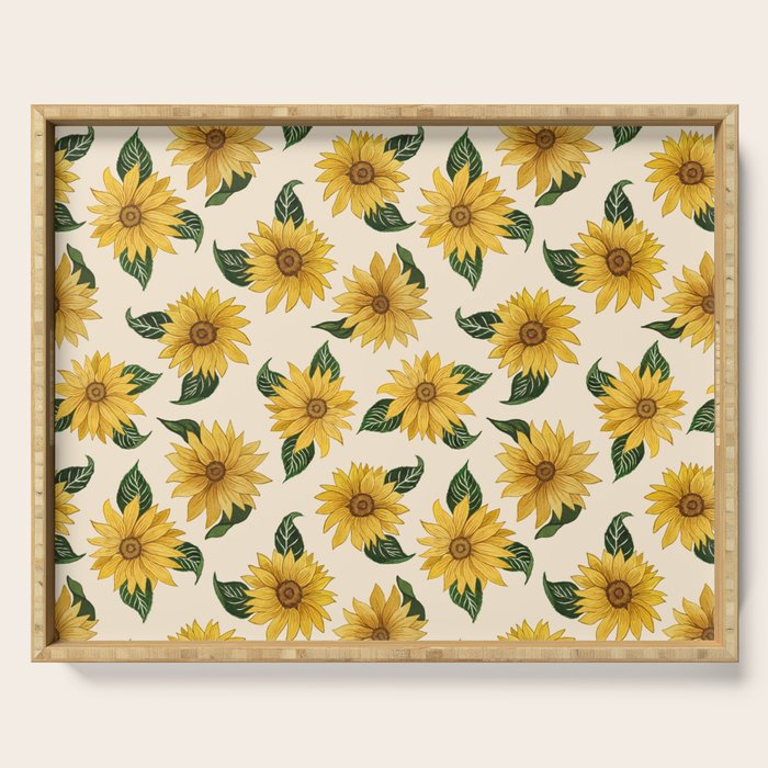 Summer Sunflower Pattern Serving Tray Gallery Image 1