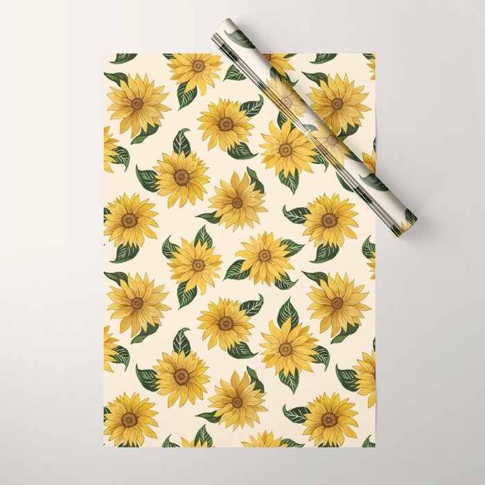 Summer Sunflower Pattern Wrapping Paper Gallery Image 1