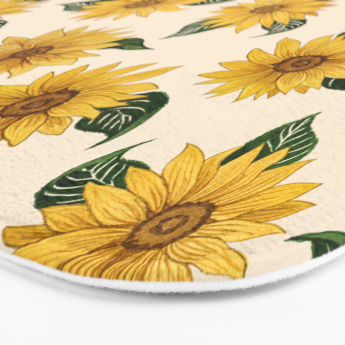 Summer Sunflower Pattern Bath Mat Gallery Image 3