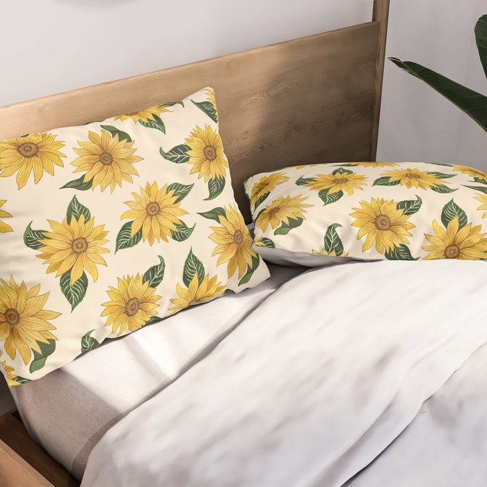 Summer Sunflower Pattern Pillow Sham Gallery Image 2