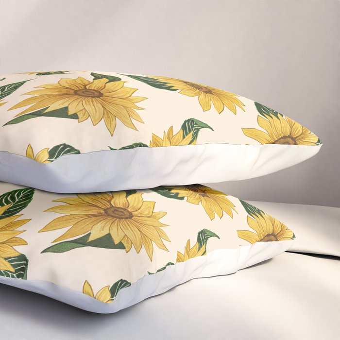 Summer Sunflower Pattern Pillow Sham Gallery Image 3