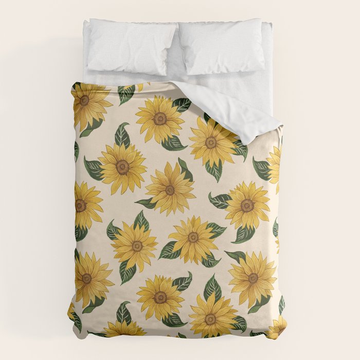 Summer Sunflower Pattern Duvet Cover Gallery Image 1