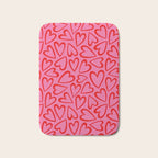 Red love heart cartoon pattern Bath Mat Gallery Image 1