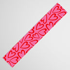 Red love heart cartoon pattern Table Runner Gallery Image 3