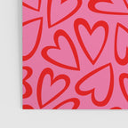 Red love heart cartoon pattern Poster Gallery Image 3