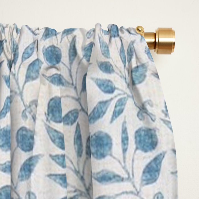 William Morris Vintage Rosehip Mineral Blue Window Curtain Gallery Image 2