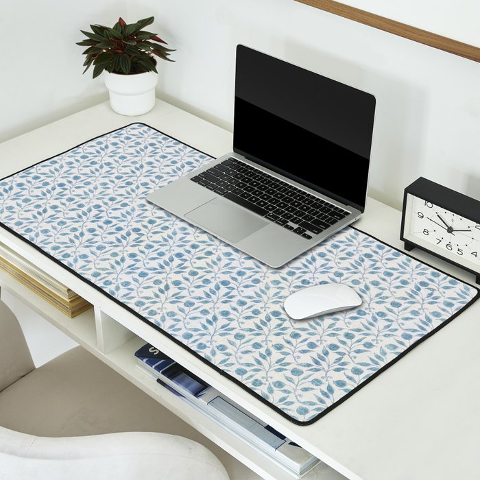 William Morris Vintage Rosehip Mineral Blue Desk Mat Gallery Image 2