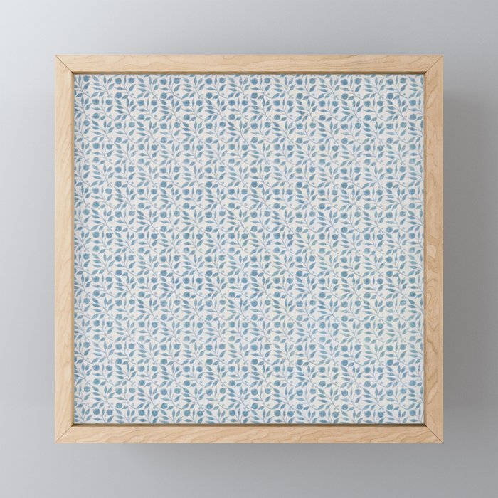 William Morris Vintage Rosehip Mineral Blue Mini Art Print Gallery Image 1