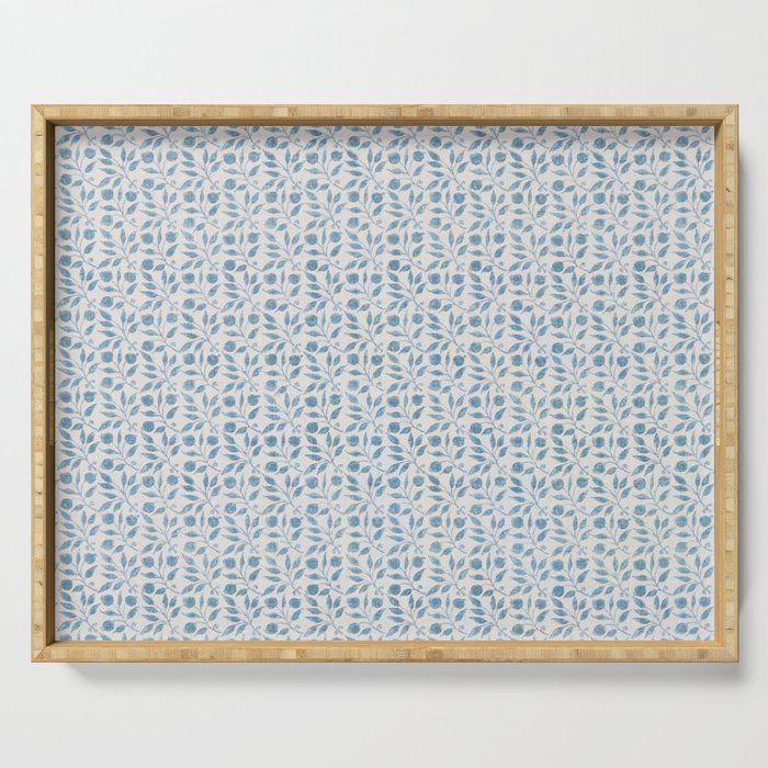 William Morris Vintage Rosehip Mineral Blue Serving Tray Gallery Image 1