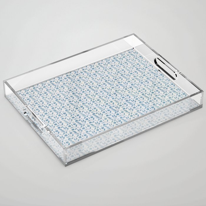William Morris Vintage Rosehip Mineral Blue Acrylic Tray Gallery Image 1