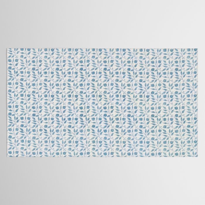 William Morris Vintage Rosehip Mineral Blue Tablecloth Gallery Image 2