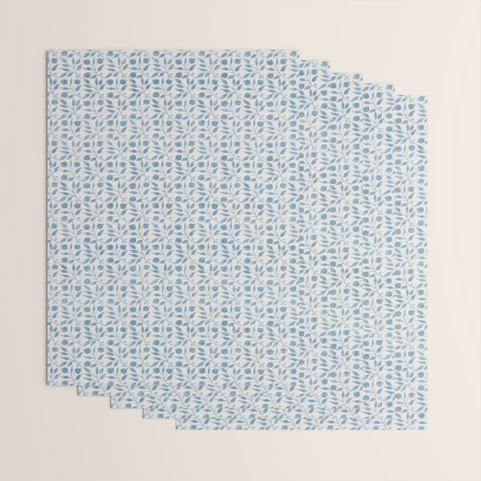 William Morris Vintage Rosehip Mineral Blue Wrapping Paper Gallery Image 3