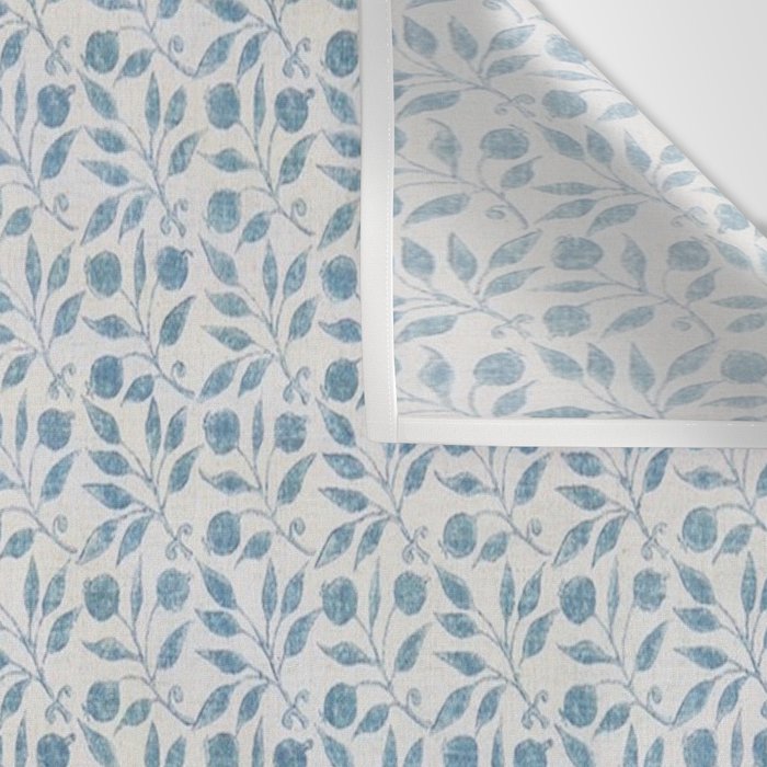 William Morris Vintage Rosehip Mineral Blue Wall Tapestry Gallery Image 3