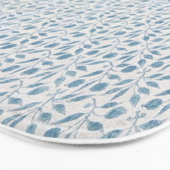 William Morris Vintage Rosehip Mineral Blue Bath Mat Gallery Image 3