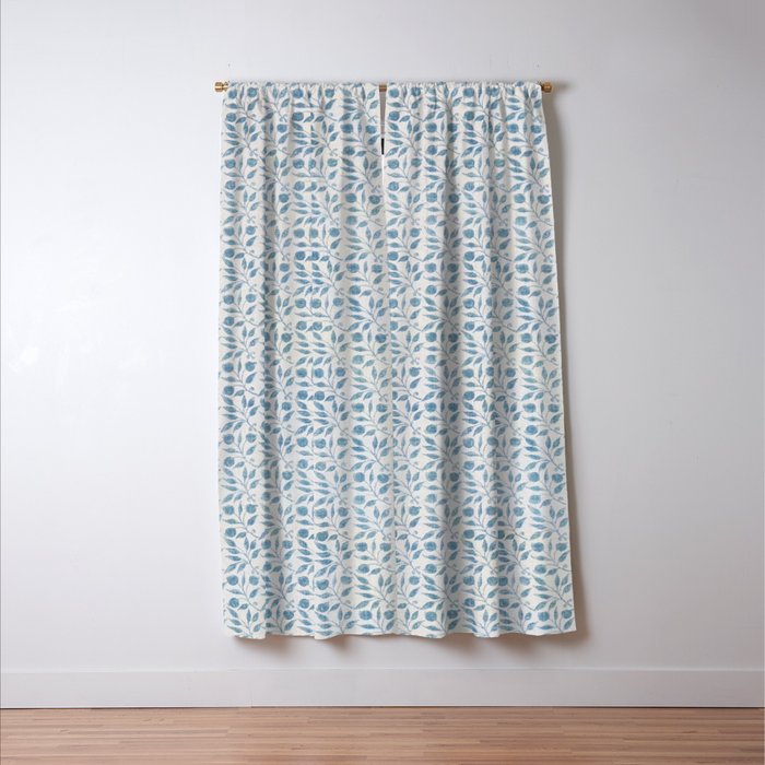 William Morris Vintage Rosehip Mineral Blue Window Curtain Gallery Image 3