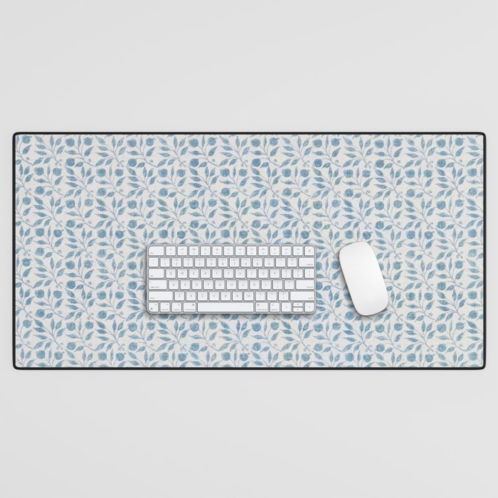 William Morris Vintage Rosehip Mineral Blue Desk Mat Gallery Image 1