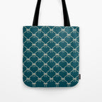 Bows & Ribbons Pattern XXIX Dark Teal Tote Bag Gallery Image 1