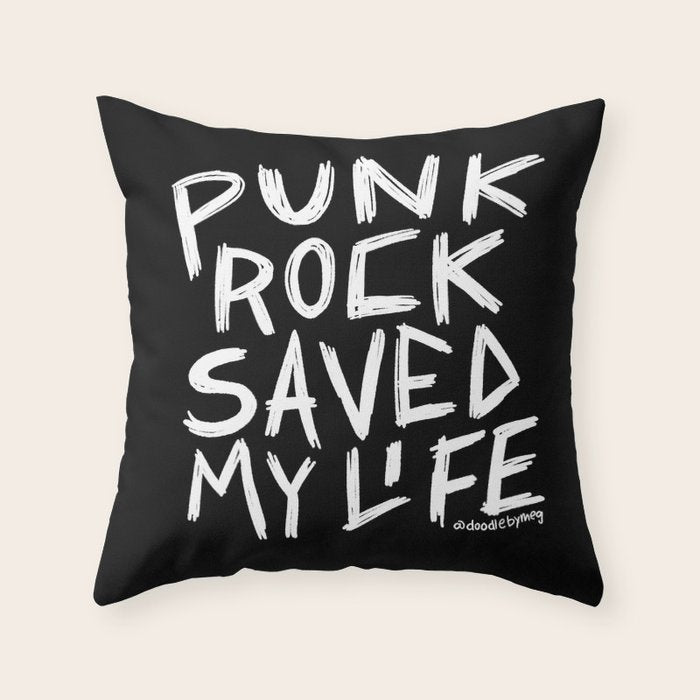 Punk Rock Saved My Life Throw Pillow Gallery Image 6