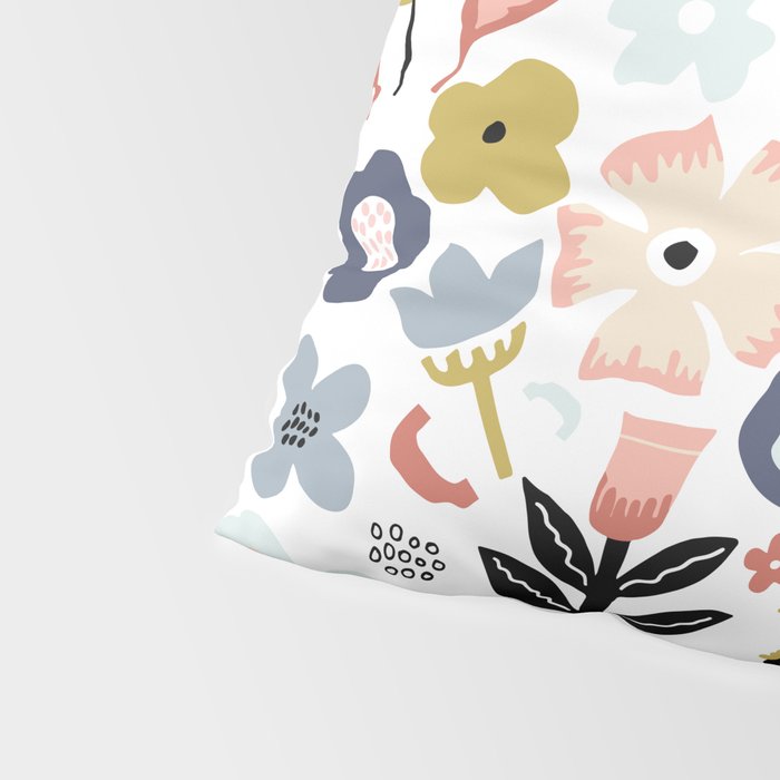 Naive Floral Scandinavian Design Pillow Sham Gallery Image 4