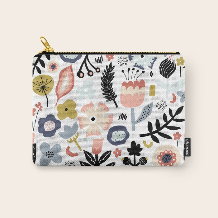 Naive Floral Scandinavian Design Carry All Pouch Gallery Image 1