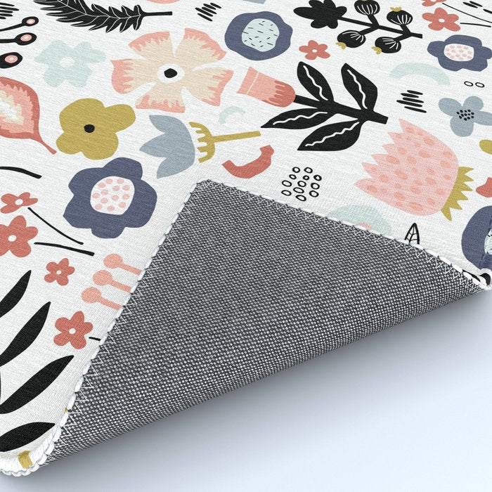 Naive Floral Scandinavian Design Rug Gallery Image 4