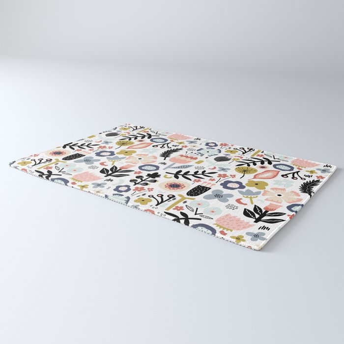 Naive Floral Scandinavian Design Rug Gallery Image 3