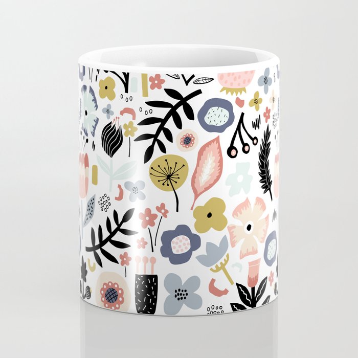 Naive Floral Scandinavian Design Coffee Mug Gallery Image 4