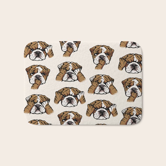 No Evil English Bulldog Bath Mat Gallery Image 1