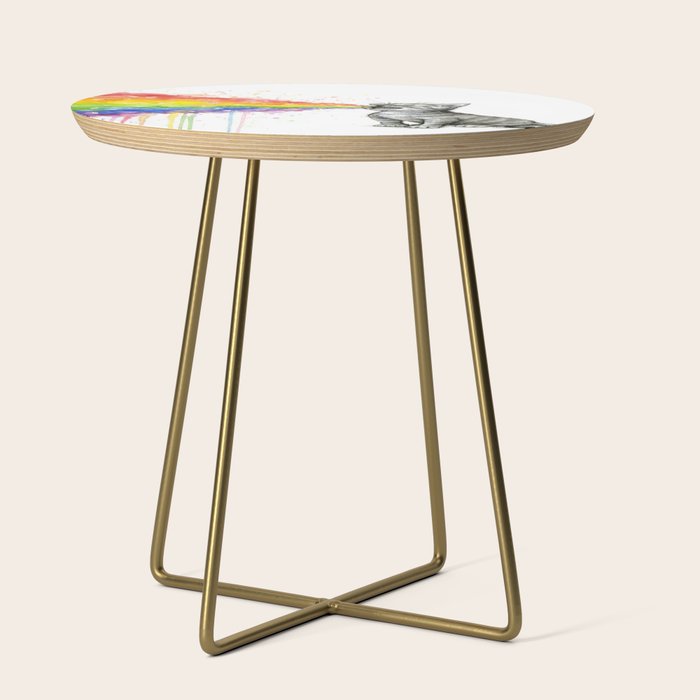 Kitten Puking Rainbow Side Table Gallery Image 1
