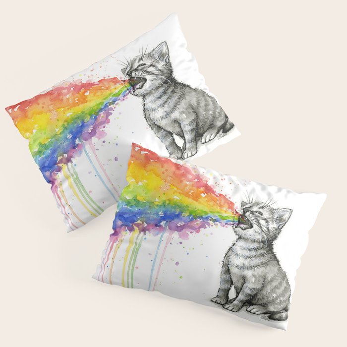 Kitten Puking Rainbow Pillow Sham Gallery Image 3