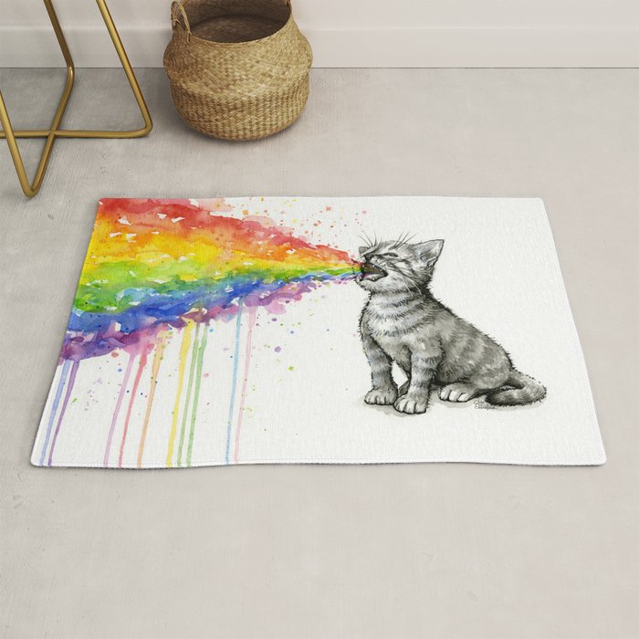 Kitten Puking Rainbow Rug Gallery Image 1