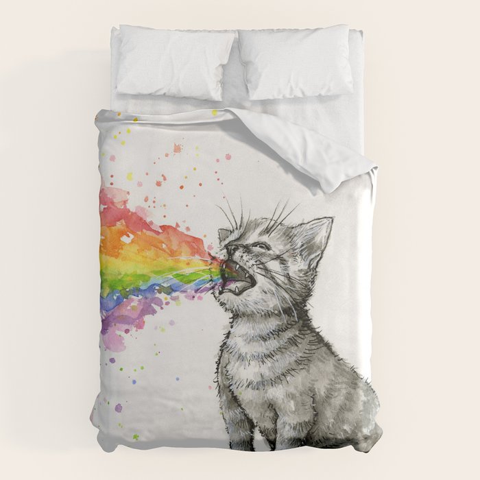 Kitten Puking Rainbow Duvet Cover Gallery Image 6