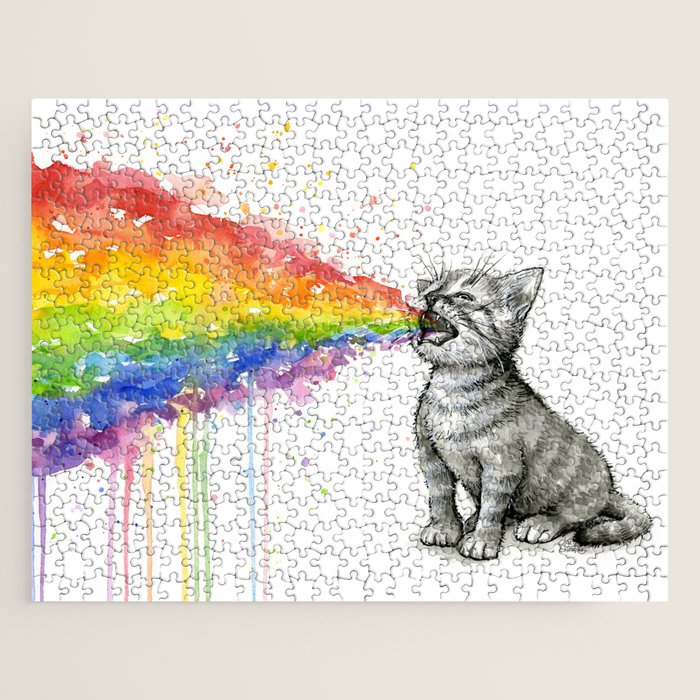 Kitten Puking Rainbow Jigsaw Puzzle Gallery Image 1
