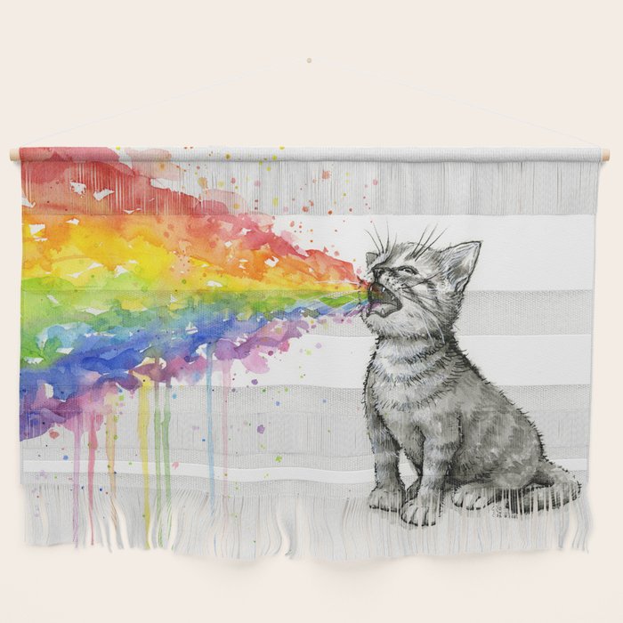 Kitten Puking Rainbow Wall Hanging Gallery Image 1