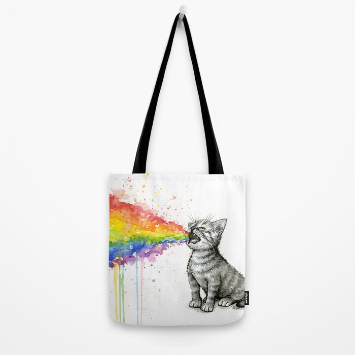 Kitten Puking Rainbow Tote Bag Gallery Image 2