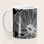 Black and White Poppies Coffee Mug Gallery Image 3
