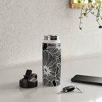 Black and White Poppies Water Bottle Gallery Image 4
