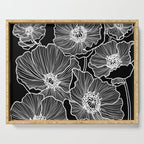 Black and White Poppies Serving Tray Gallery Image 1