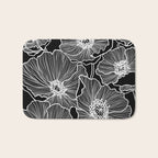 Black and White Poppies Bath Mat Gallery Image 1