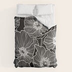 Black and White Poppies Comforter Gallery Image 6