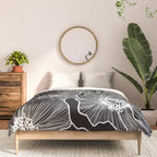 Black and White Poppies Comforter Gallery Image 3