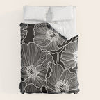 Black and White Poppies Duvet Cover Gallery Image 6