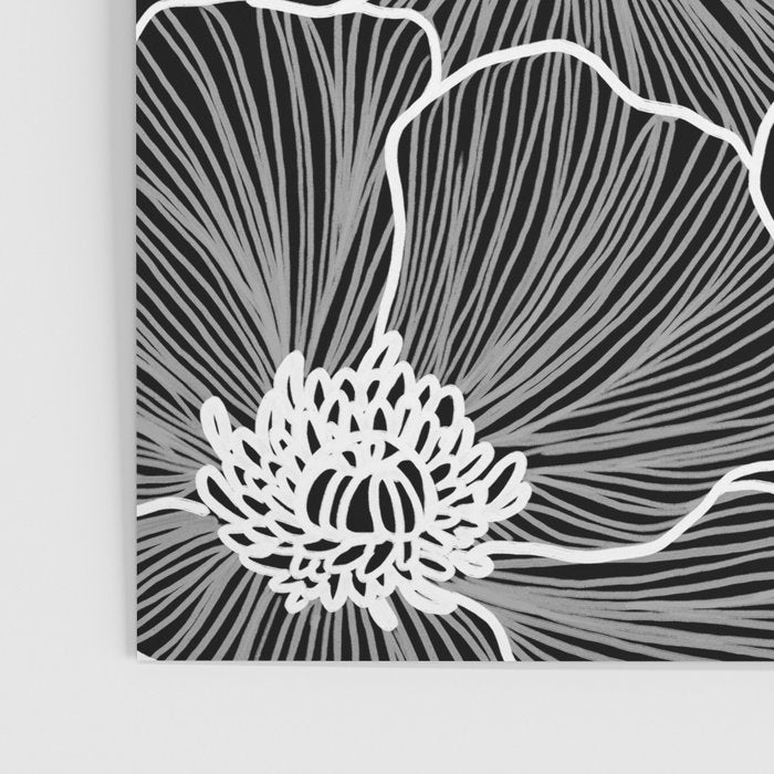 Black and White Poppies Poster Gallery Image 3
